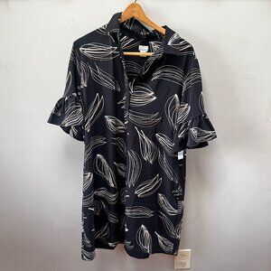 NEW Chicos Tahiti Flounce Sleeve Pockets Minimalist Classy A Line Shift Dress -‎